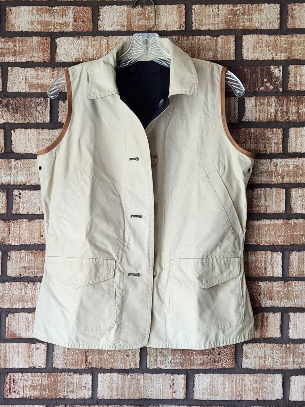 Lauren Ralph Lauren Reversible Vest Black Khaki Size S